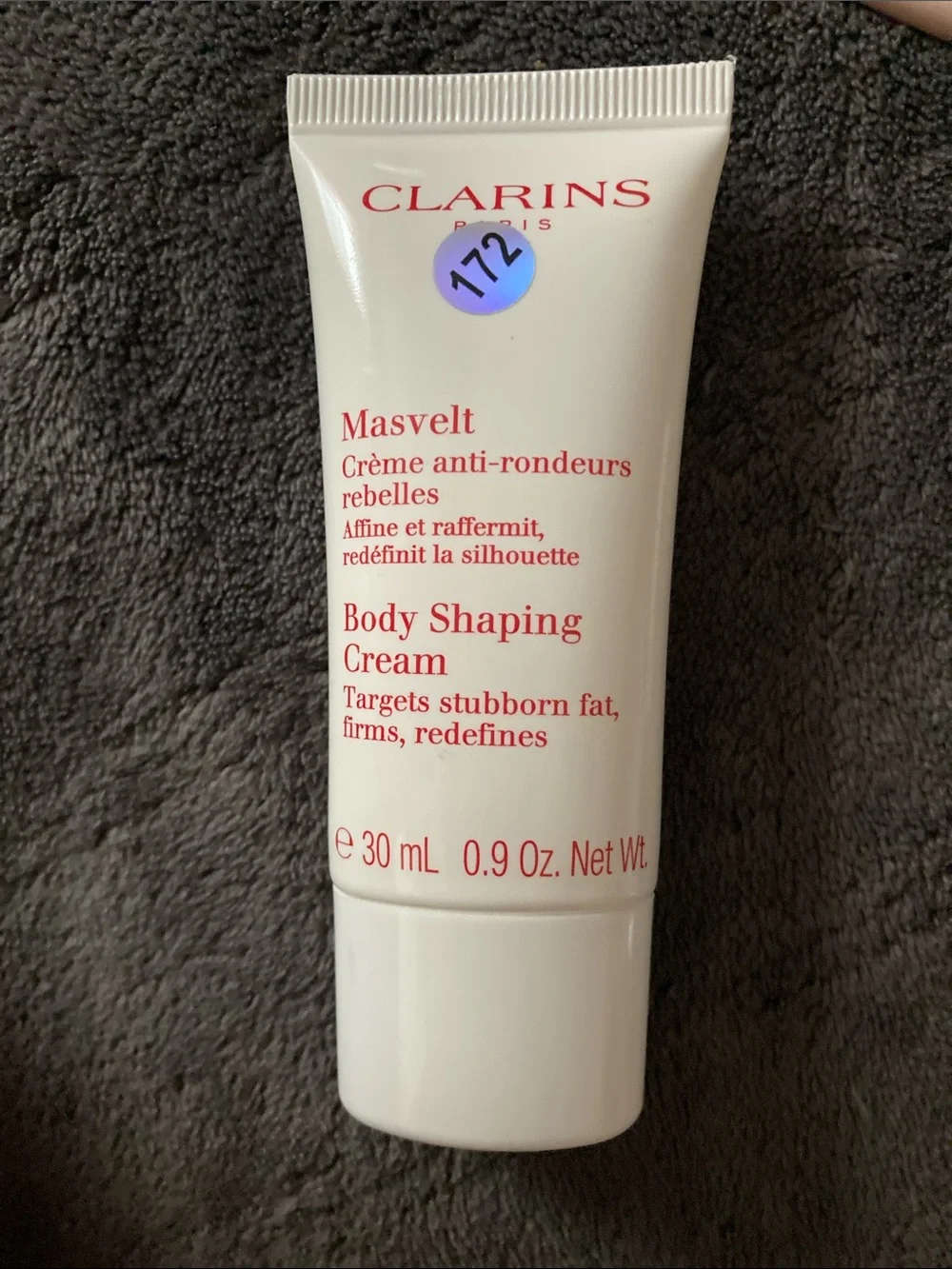 Clarins Body Shaping Cream – White with Red Text